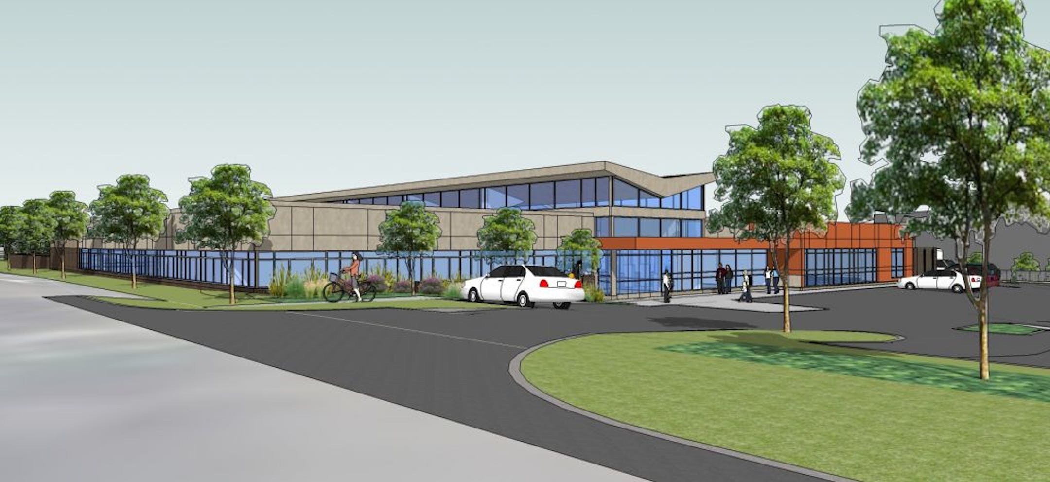 An architect's rendering shows the new clinic building being constructed on St. Paul's East Side.