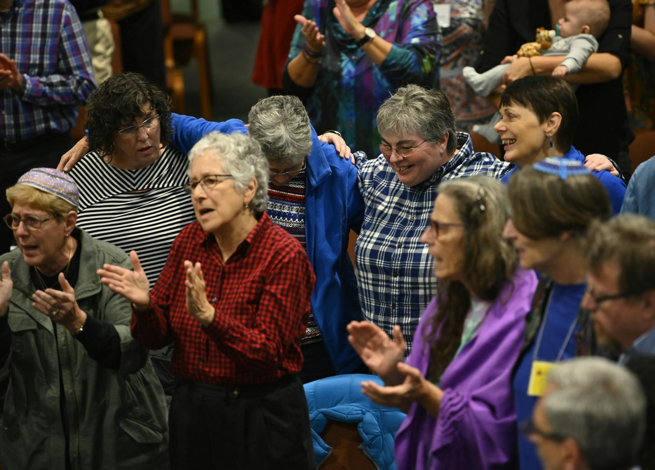 The tone was solemn at Shir TIkvah Friday night, but there were moments of joy as members of the Minneapolis Jewish community came together for the sabbath.