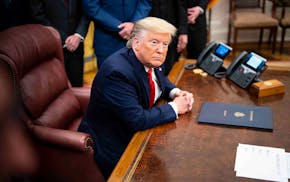 President Donald Trump spoke with reporters in the Oval Office on Tuesday.