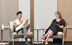 Kristen Kish in discussion with Alison Arth last summer for Spoon and Stable's Synergy Series, which brings bold name chefs to the Twin Cities.