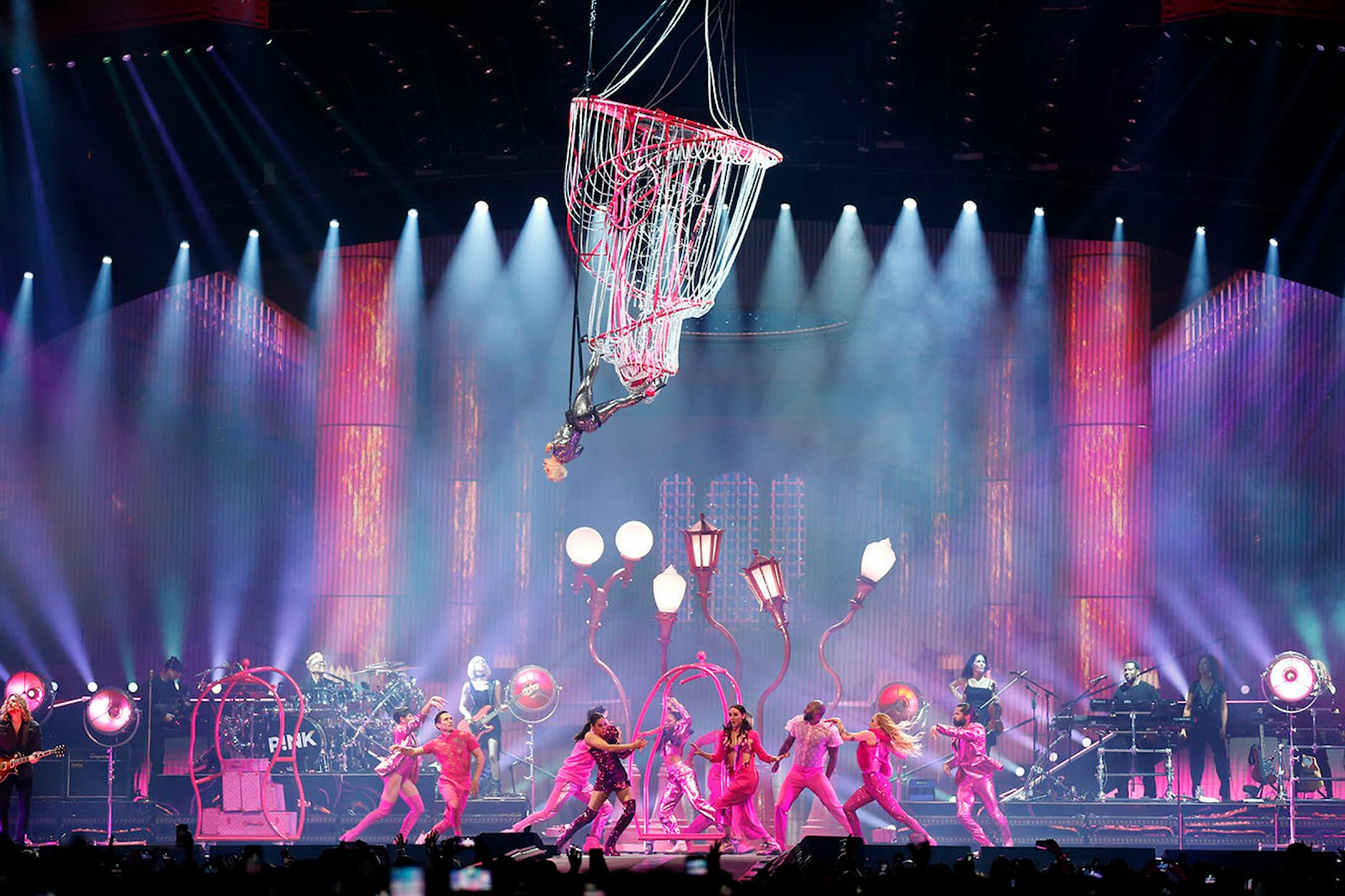 Pink performs during a sold out show at the Xcel Energy Center.