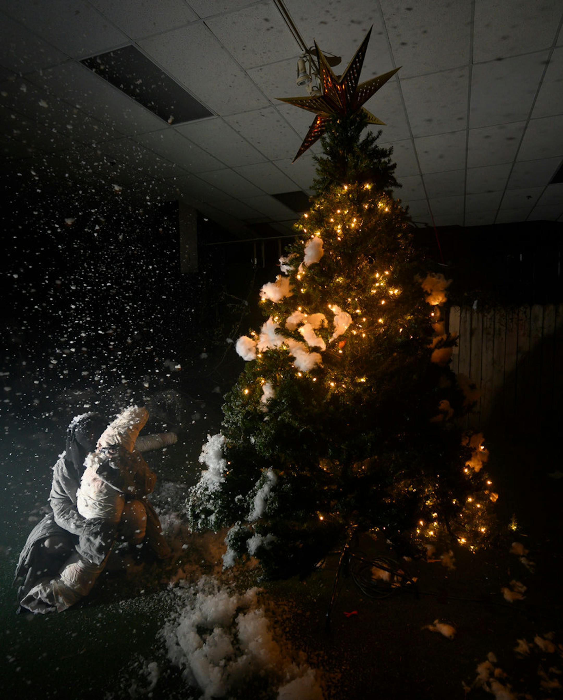 Haunted Basement mines the anxiety and stress people feel about the season, like what might be behind the Christmas tree.