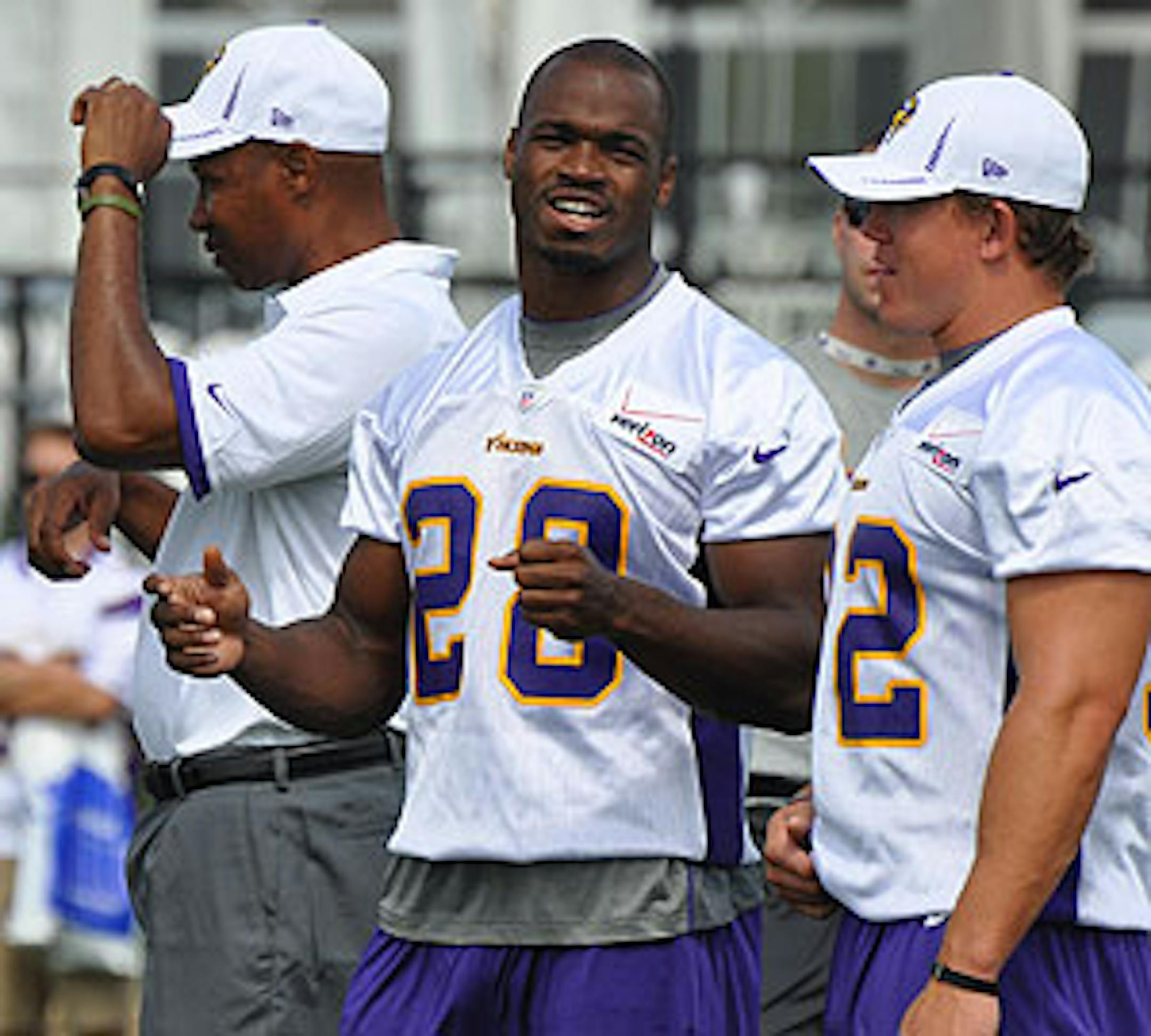 Peterson has been itching to get on the practice field in Mankato.