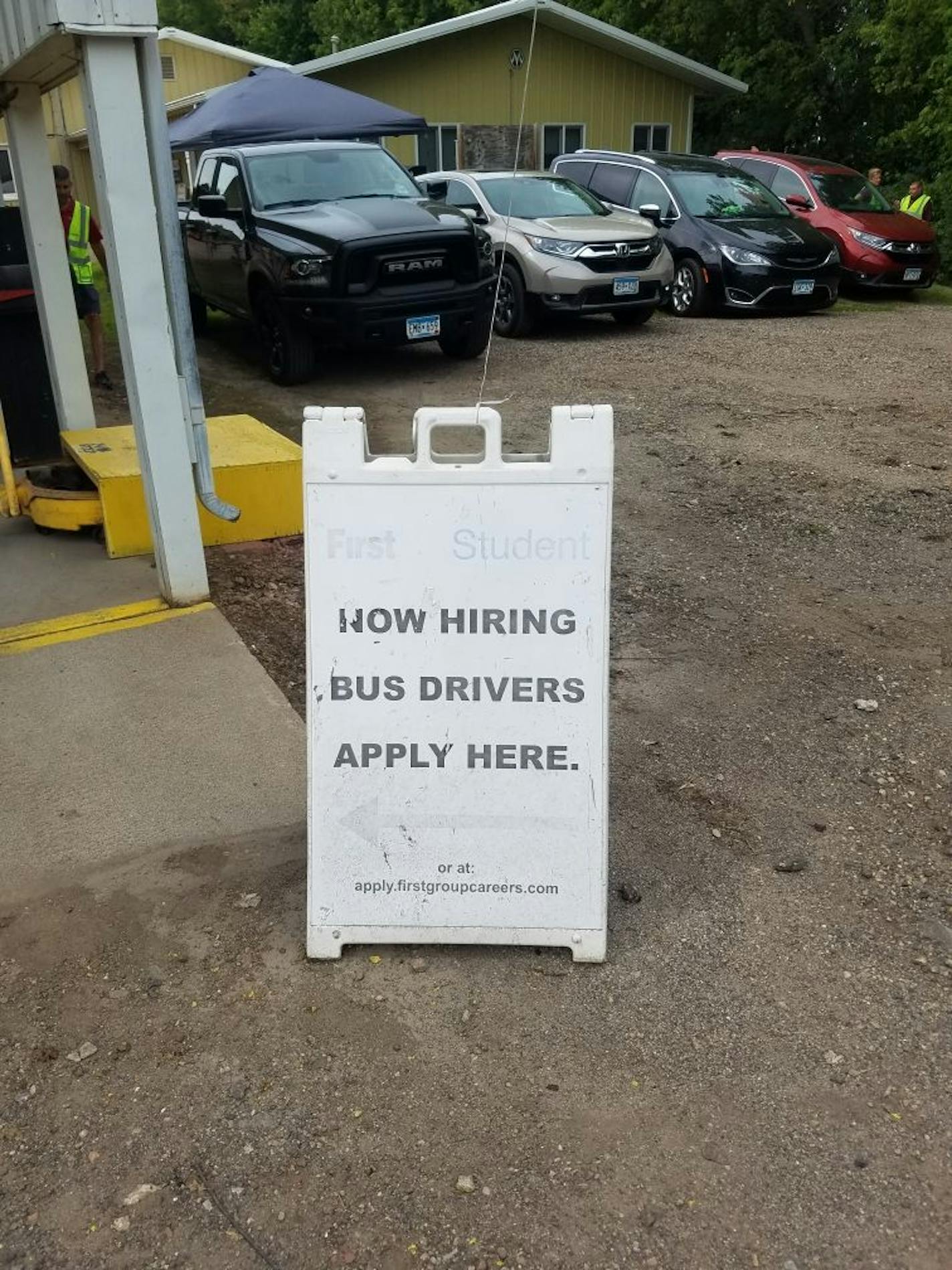 Like many school bus companies, First Student is looking for bus driver even though the company is uncertain how many it will need.