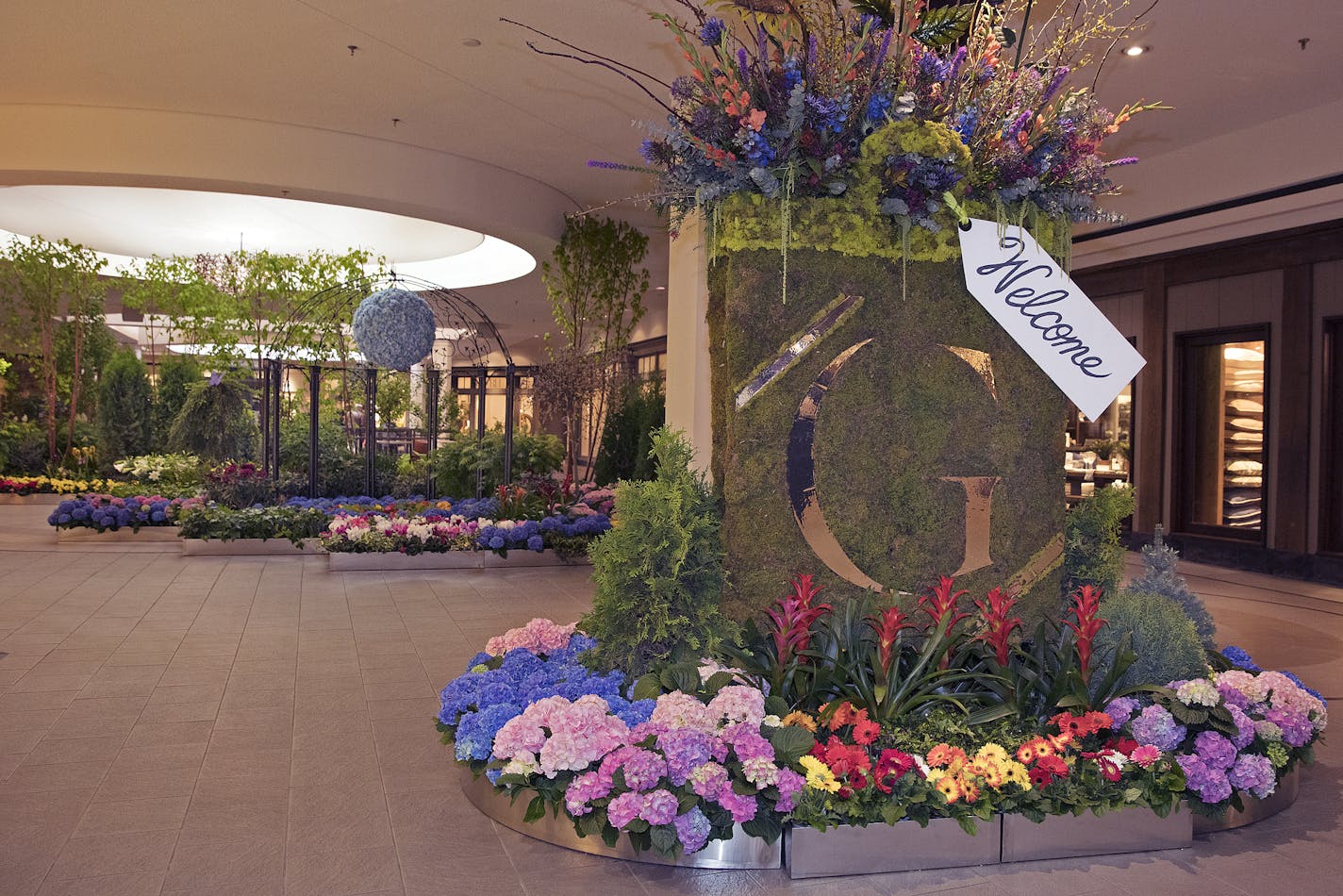 Galleria in Edina, shown decked out for the 2018 Bachman's flower show, is for sale by Houston-based owner Hines.