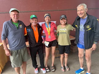 At this June's FANS race: from left, Bob Frawley, Danny Ripka, Lana Haugberg, Sue Olsen and Ed Rousseau. Haugberg was the overall winner of the 24-hou
