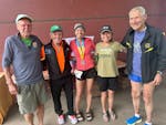 At this June's FANS race: from left, Bob Frawley, Danny Ripka, Lana Haugberg, Sue Olsen and Ed Rosseau. Haugberg was the overall winner of the 24-hour