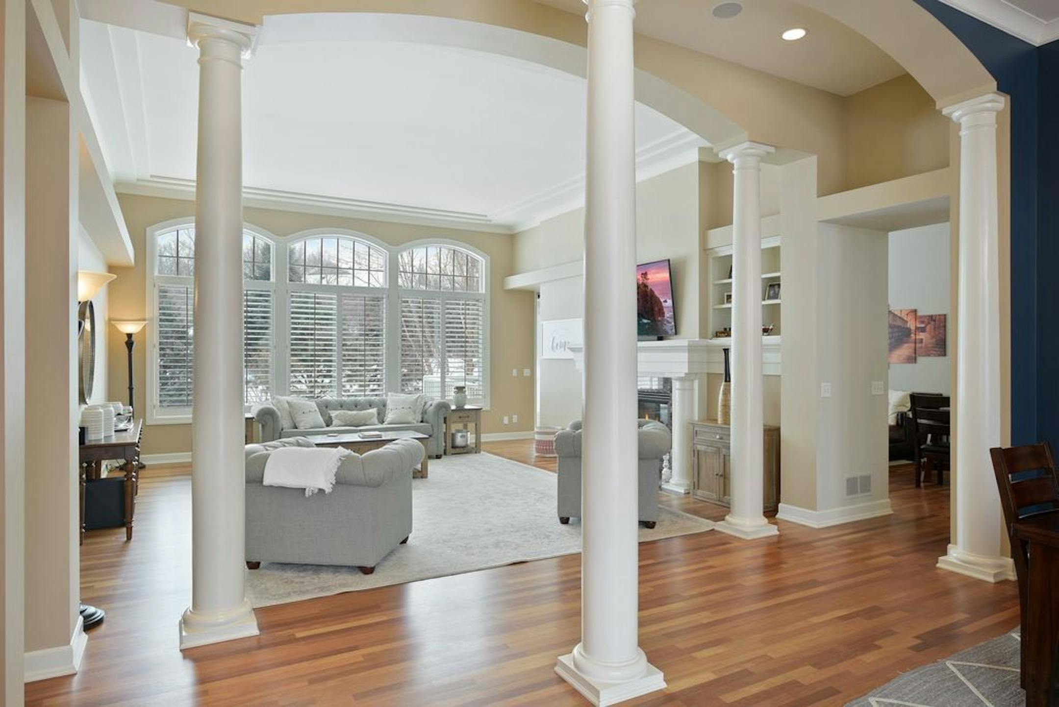 Inside, the home is light and bright with big open spaces.