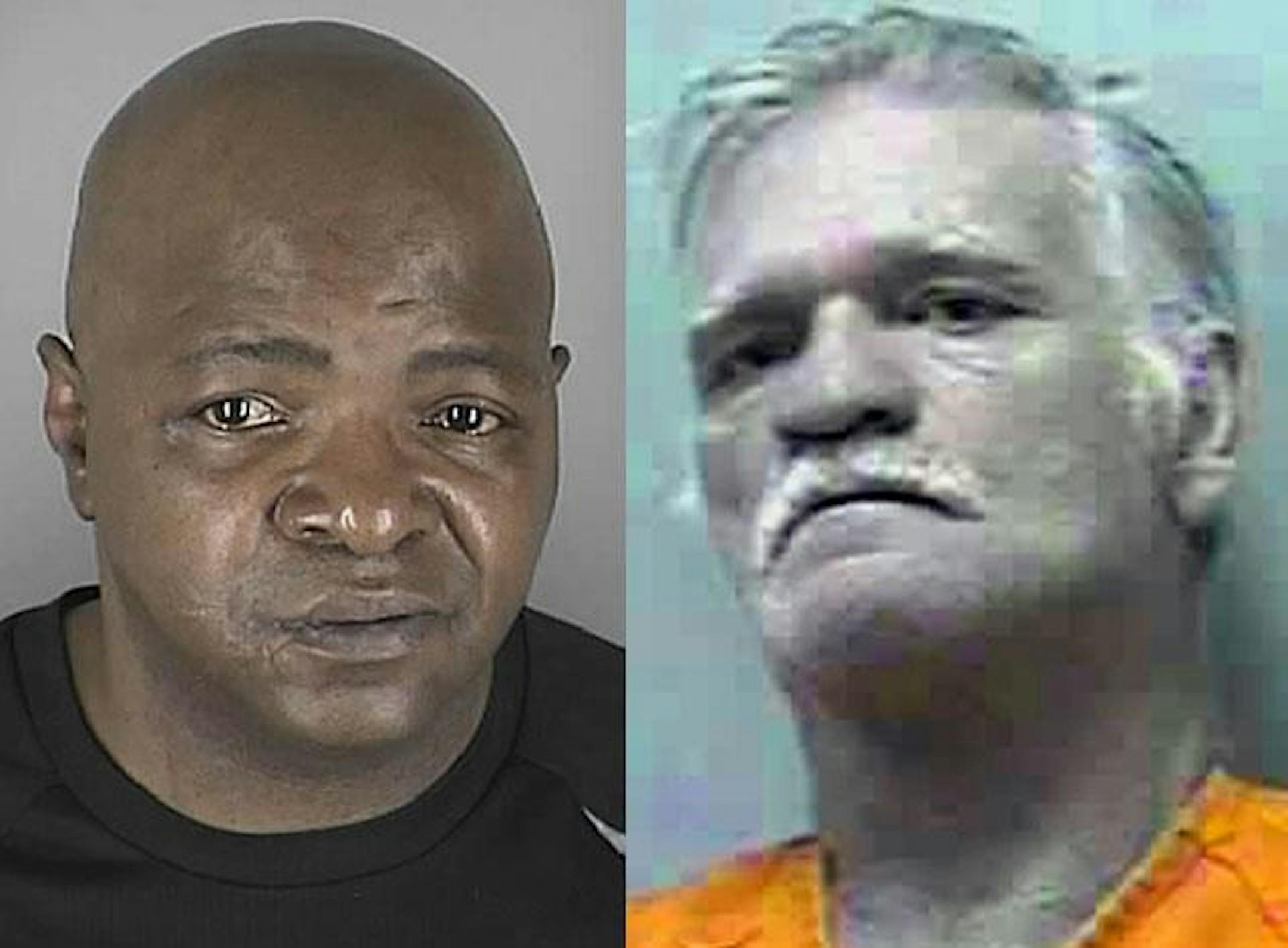 Darnell Guyton, left, and Billy Dudley, right, are charged with a 1977 murder in Greenville, S.C. Guyton was arrested in Minneapolis.