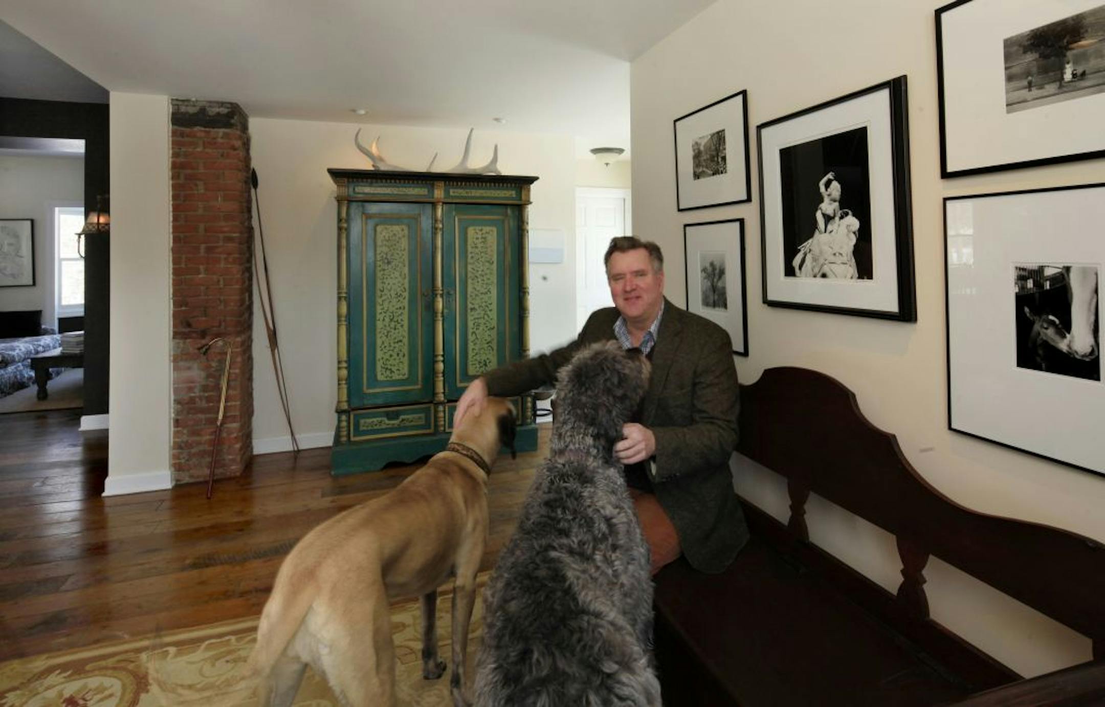 Musician Chan Poling in the entry of his home in Prior Lake, MN on February 11, 2013.