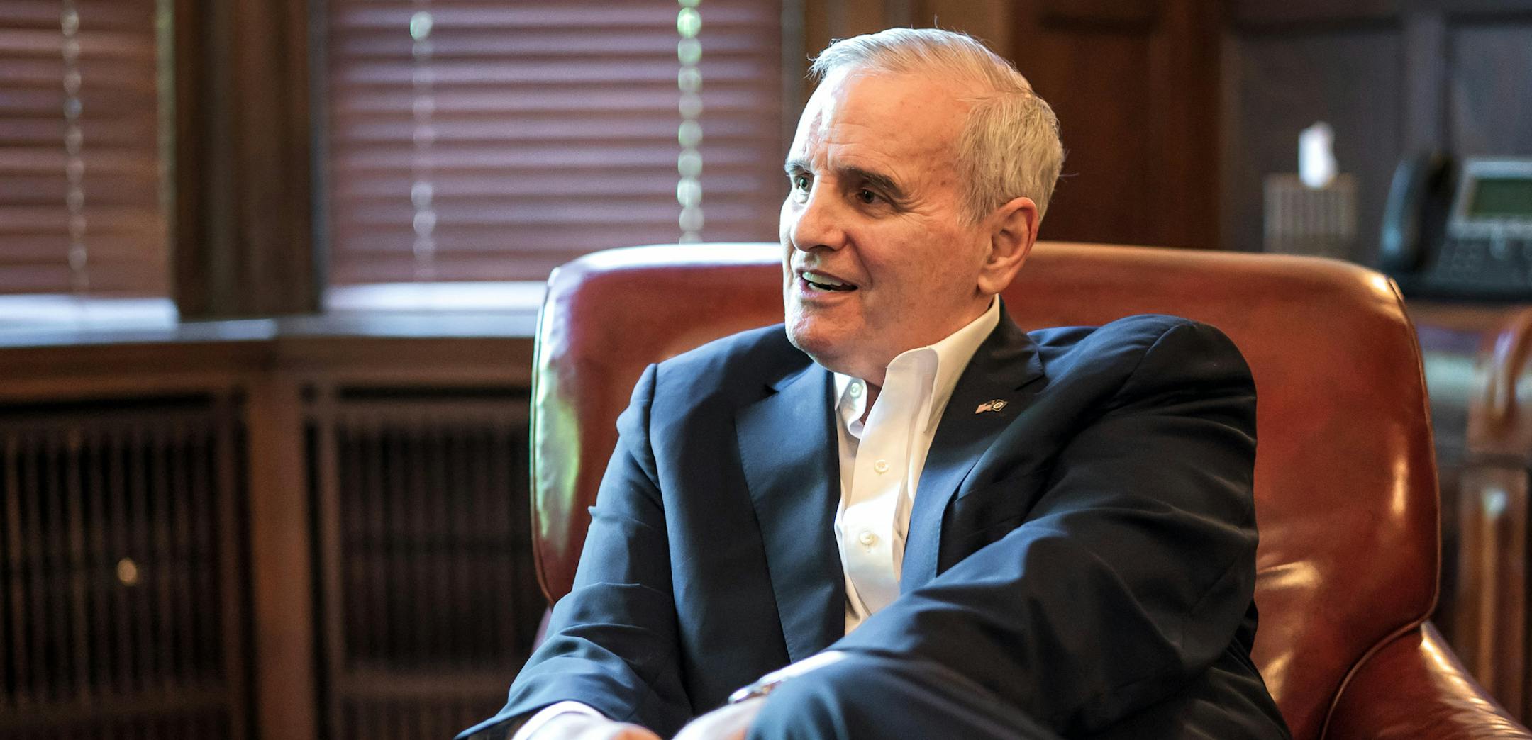 Minnesota Governor Mark Dayton reflected on the final days of the 2018 legislative session in the library of the Governors Residence. ] GLEN STUBBE ï glen.stubbe@startribune.com Wednesday, May 16, 2018