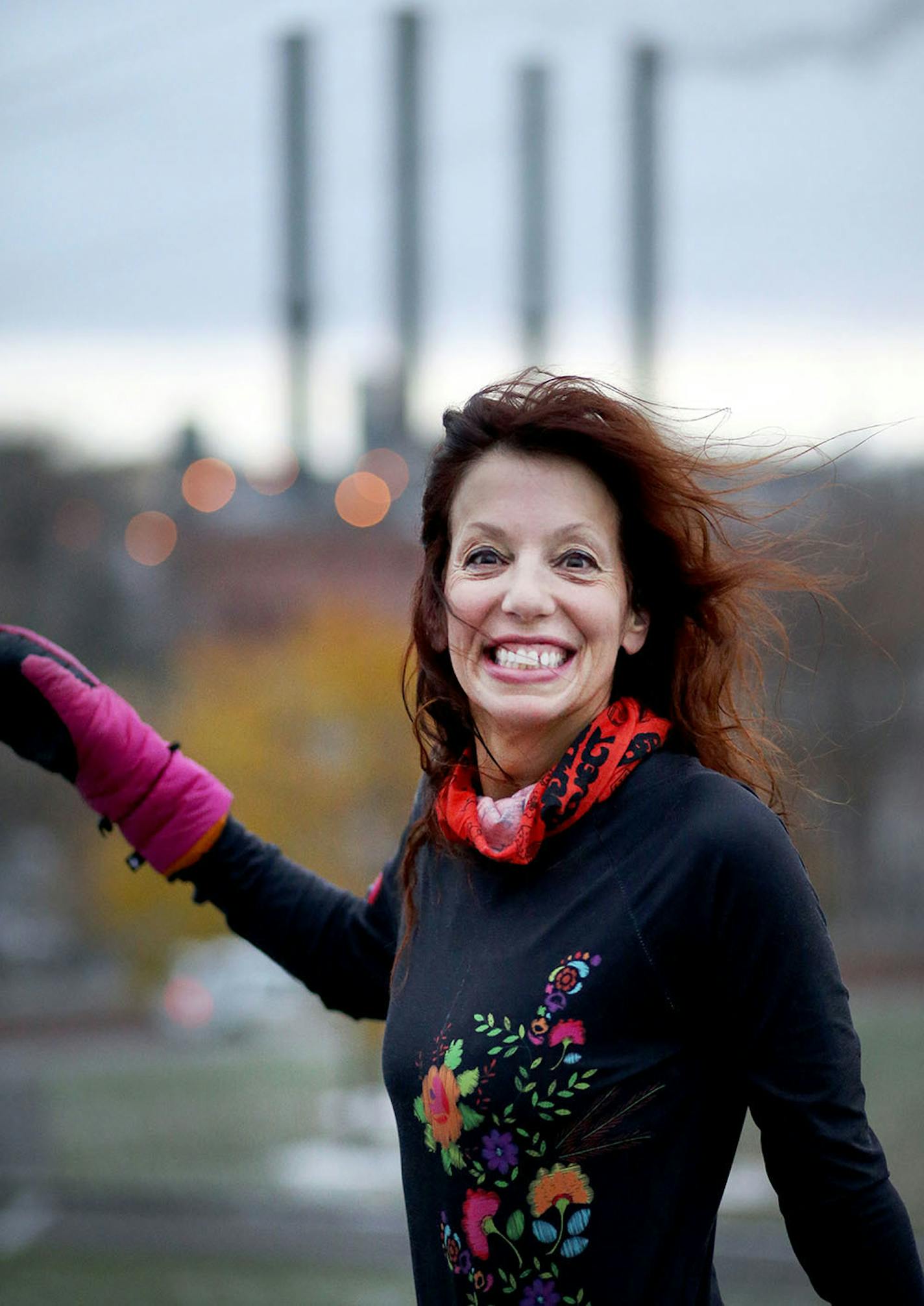 November Project participant Amy Clark, 54, after the workout Wednesday, Nov. 7, 2018, at Gold Medal Park in Minneapolis, MN.] DAVID JOLES • david.joles@startribune.com Who shows up to the November Project, a weekly outdoors workout with odd exercises but a tribal , devoted popularity in Minneapolis. The project just celebrated its seventh year in MInneapolis.**Amy Clark,cq