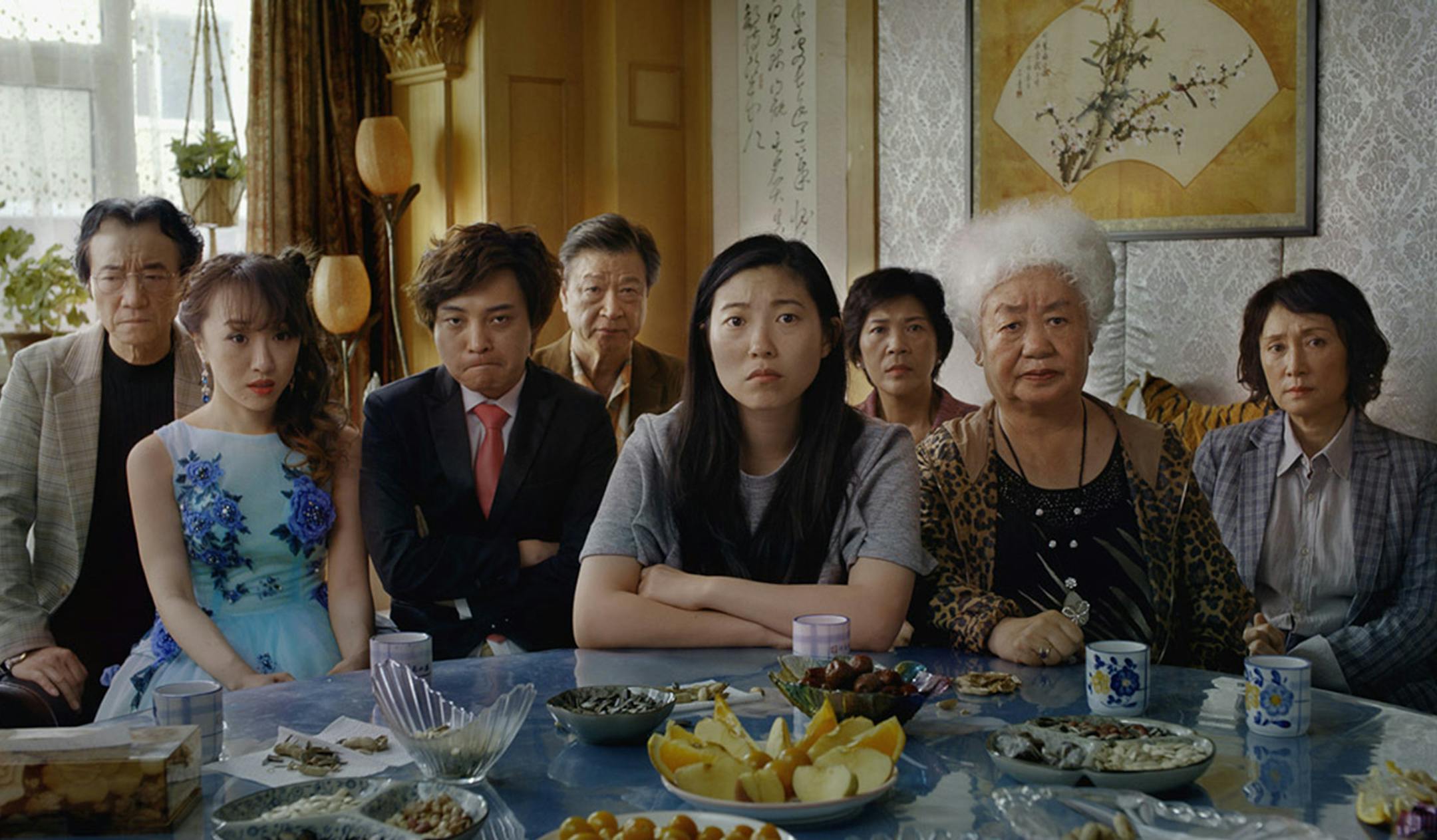Jian Yongbo, Kmamura Aio, Chen Han, Tzi Ma, Awkwafina, Li Ziang, Tzi Ma, Lu Hong and Zhao Shuzhen appear in a still from "The Farewell." (Sundance Institute/Big Beach/TNS) ORG XMIT: 1357919