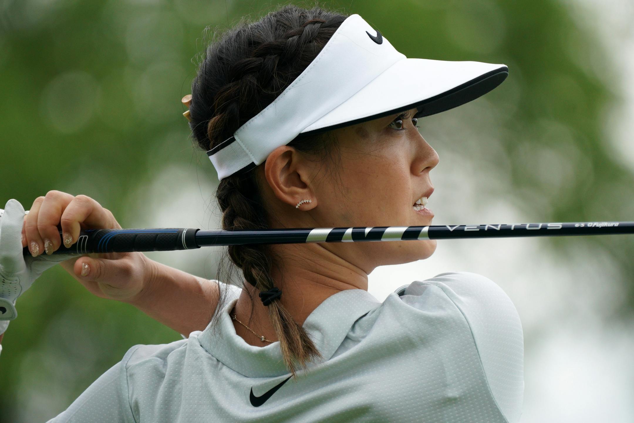 Michelle Wie teed off on the 3rd hole Tuesday afternoon.
