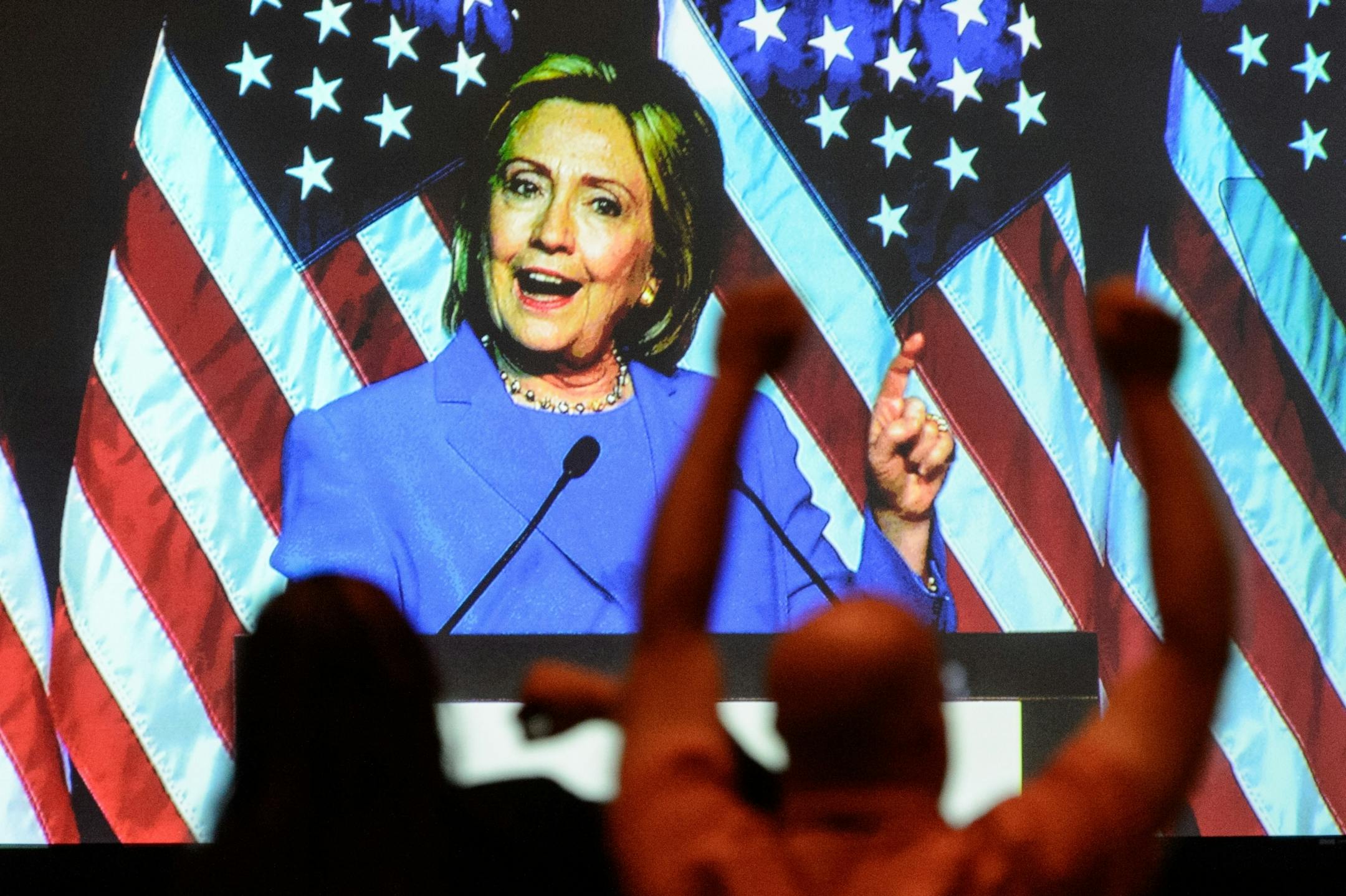 Former Secretary of State Hillary Clinton spoke to the DNC summer meeting in Minneapolis.
