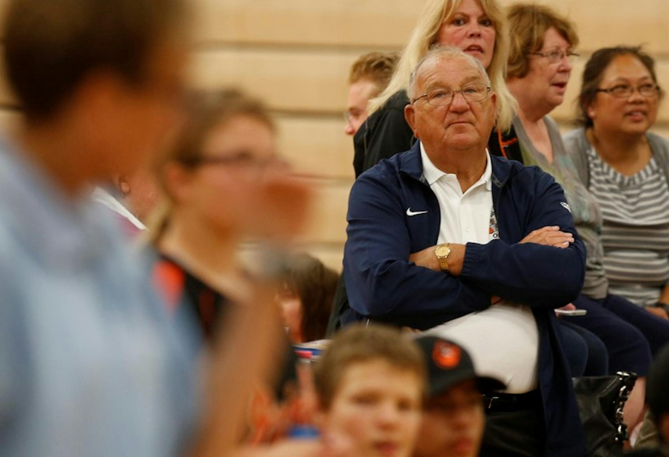 Darrell "Bozo" Wincek watched his daughter behind home plate during an adapted softball game in 2015.