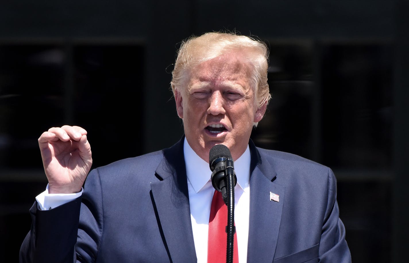 President Donald Trump spoke at the Made in America Product Showcase on the South Lawn of the White House on Monday, July 15, 2019, in Washington, D.C.