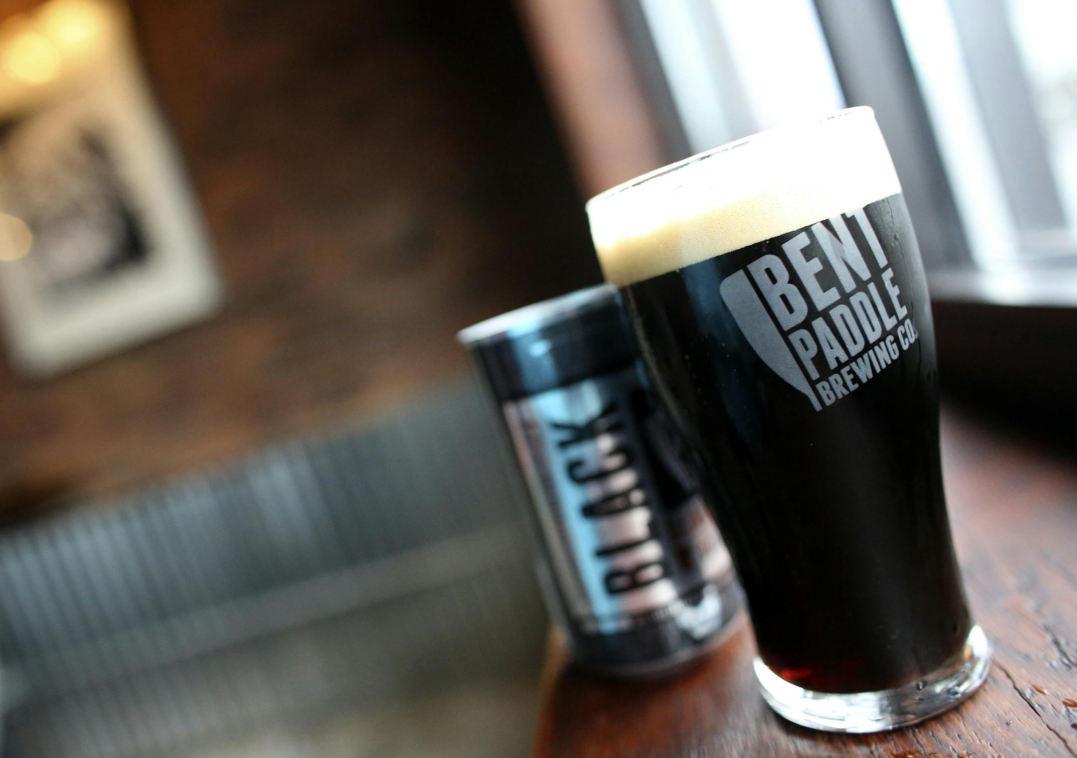 Black Ale with its prototype can at Bent Paddle in Duluth Min., Wednesday, May 22, 2013. ] (KYNDELL HARKNESS/STAR TRIBUNE) kyndell.harkness@startribune.com