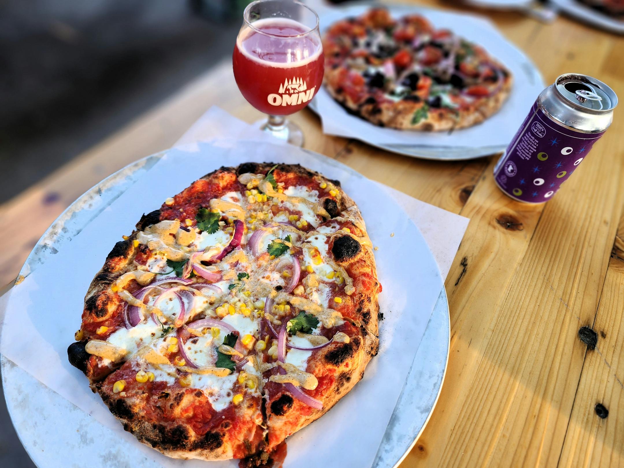 Elote Pizza from Bear Paw Pizza at OMNI Brewery &amp; Taproom in Maple Grove