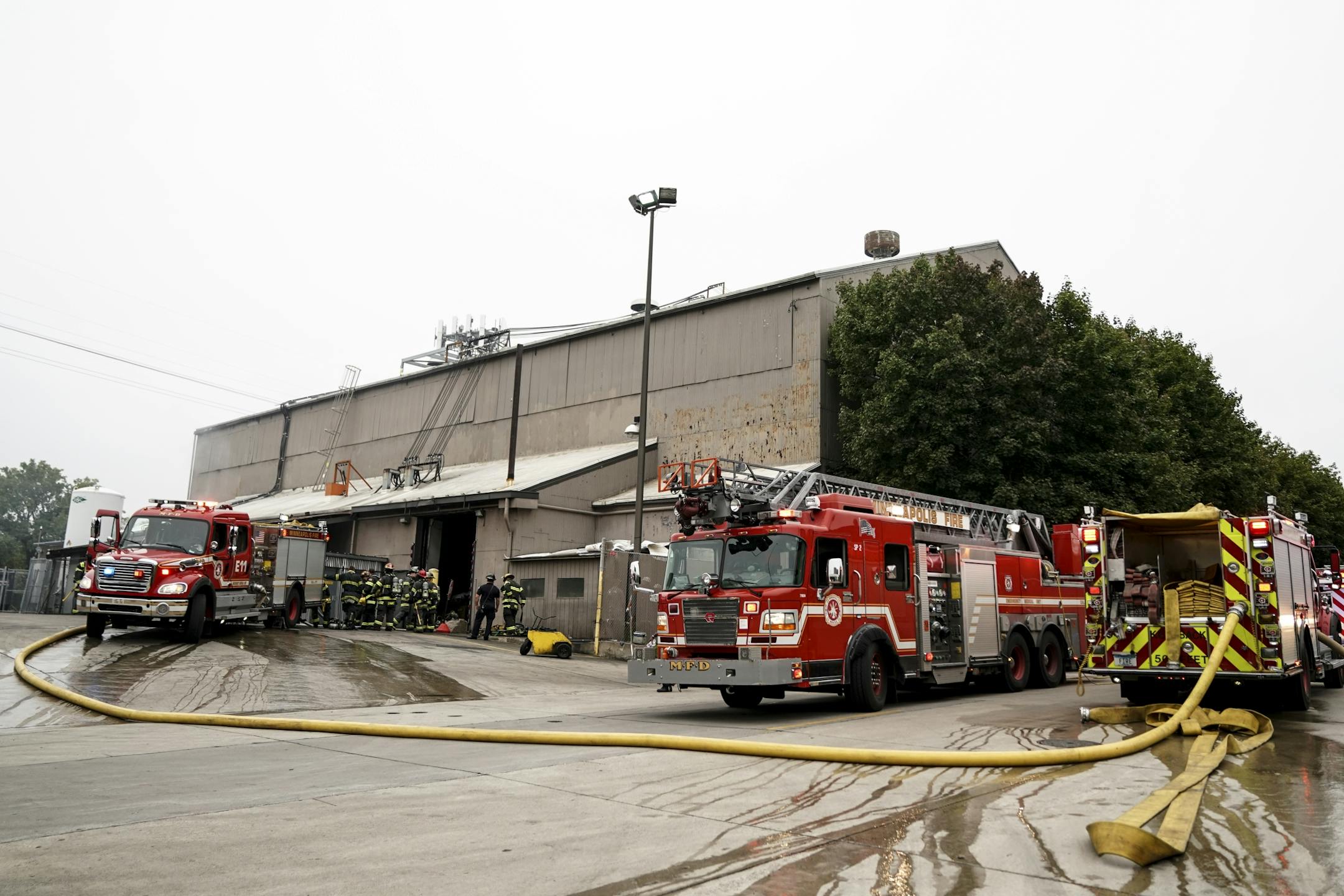 The Minneapolis Fire Department responded to an explosion and fire Wednesday, Sept. 19, 2018 at Metal-Matic in Minneapolis, Minn.