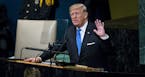 President Donald Trump addresses the United Nations General Assembly at the United Nations headquarters in New York, Sept. 19, 2017. (Doug Mills/The N