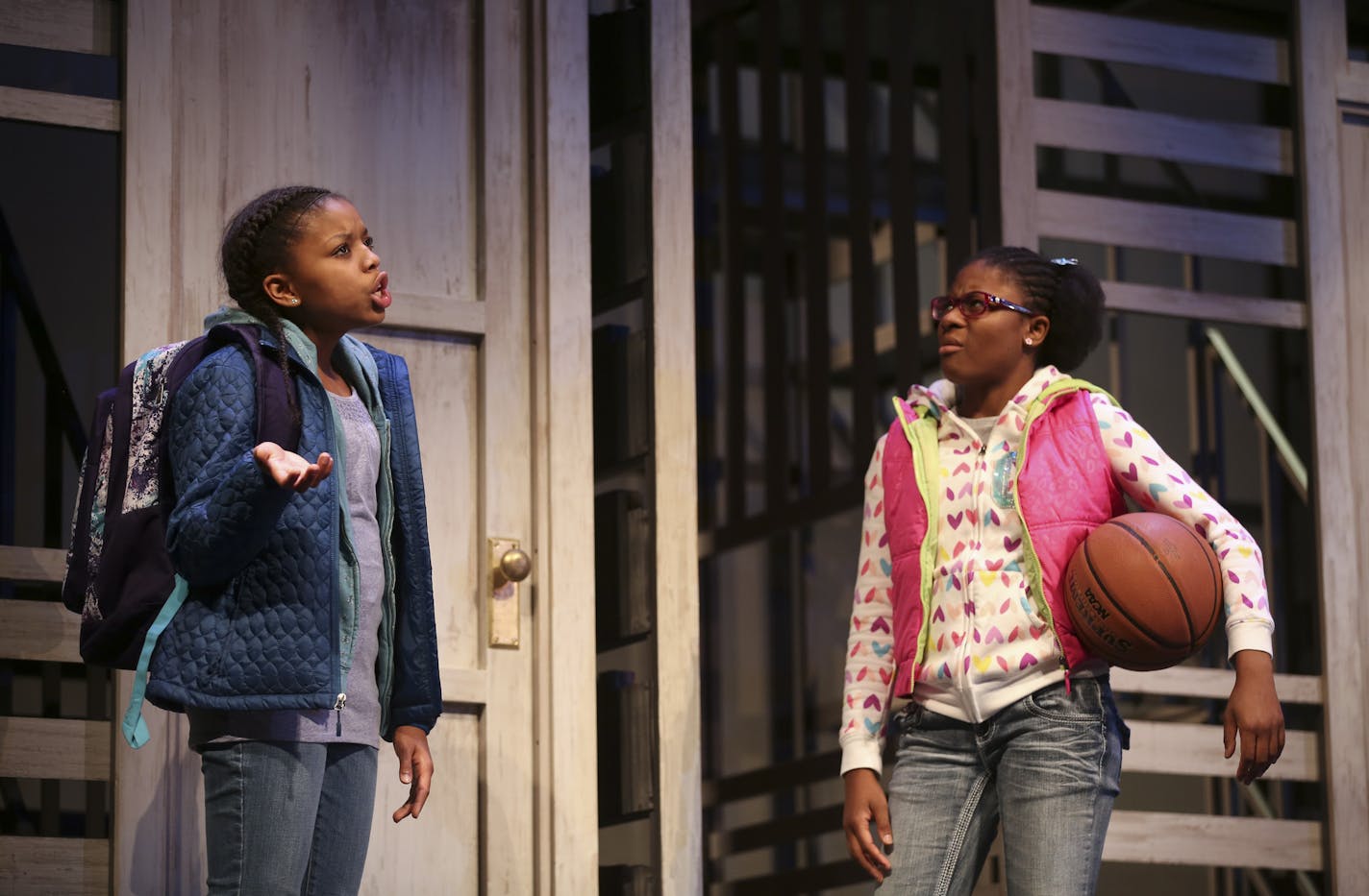 Johannah Easley as Akeelah, left, rehearsed a scene with Zaria Graham for &#x201c;Akeelah and the Bee.&#x201d;