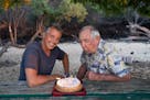 Credit: David McLain. Dan Buettner celebrated the birthday of his frequent traveling partner and dad, Roger, while on the road researching in Hawaii.