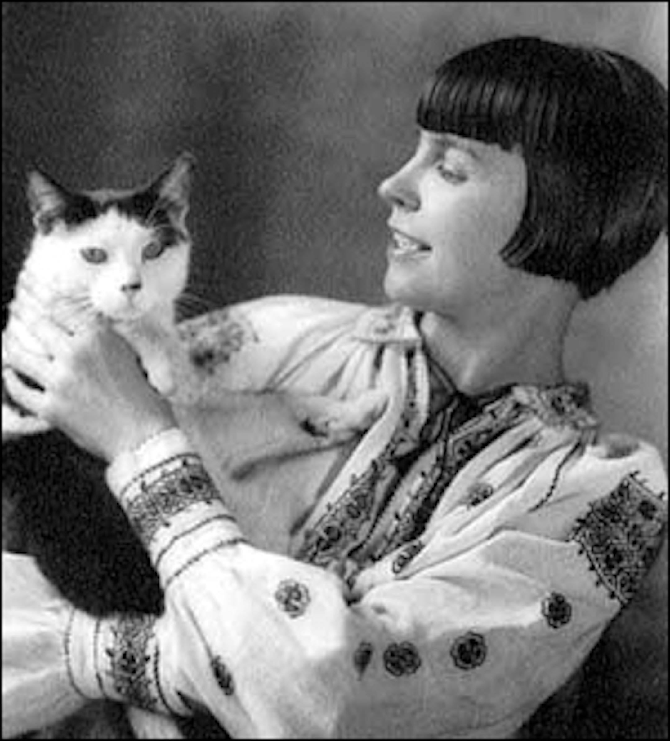 Wanda Gag and cat, 1929