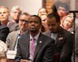 St. Paul Mayor Melvin Carter attended Minneapolis Mayor Jacob Frey's State of the City address in April. This week, both mayors gave their 2020 budget