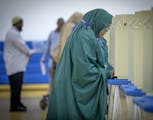 Safiya Ali voted at the Brian Coyle Community Center on primary election day, Tuesday, August 14, 2018 in Minneapolis, MN. ] ELIZABETH FLORES &#x2022;