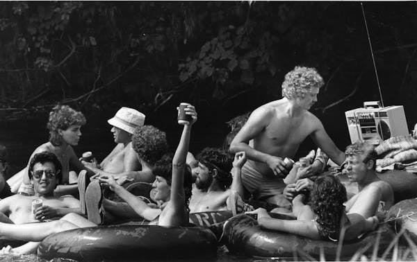 Partying hearty on the Apple River in Somerset, circa 1984