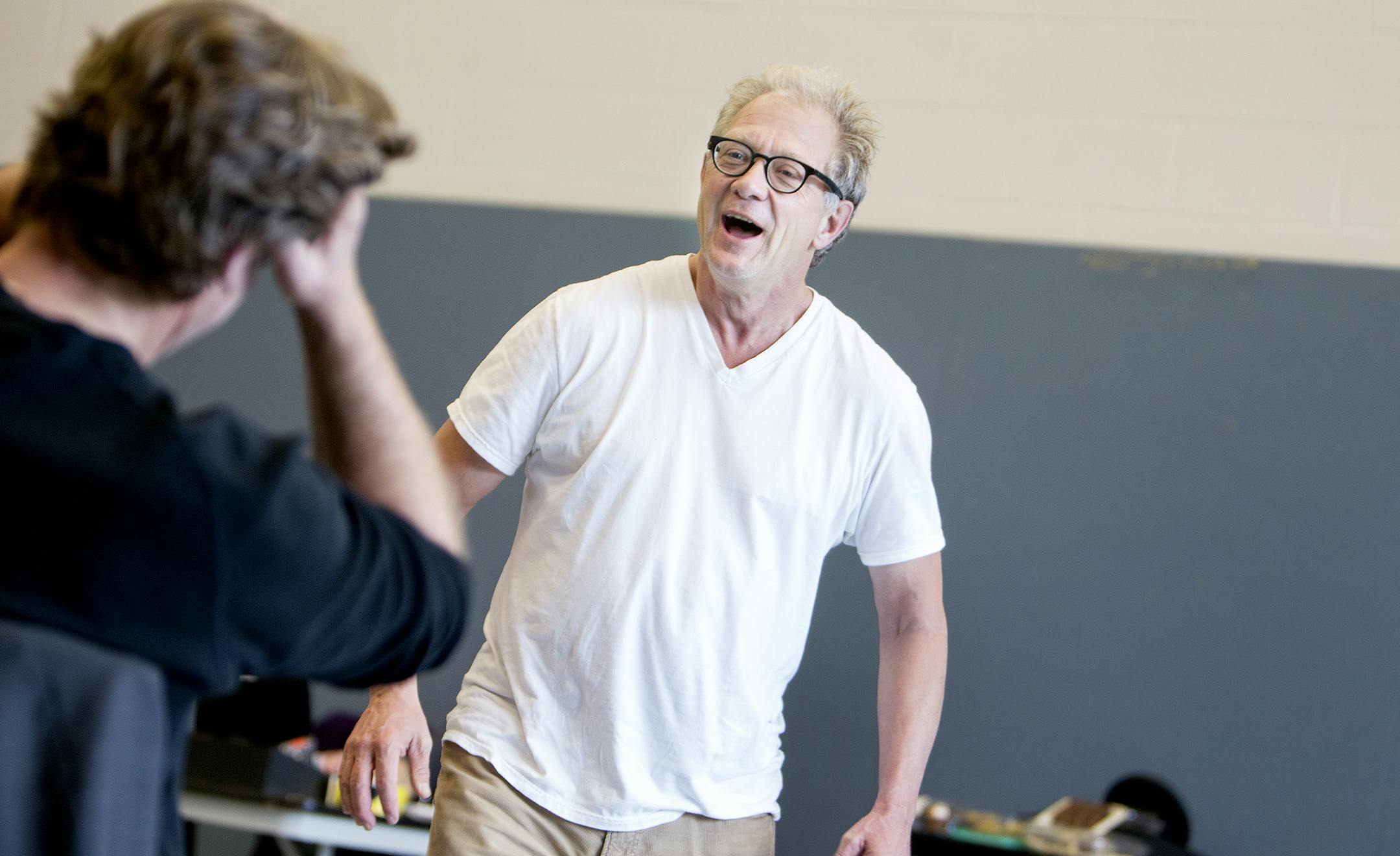 Director Jeff Perry gives notes during a rehearsal for "A Steady Rain" at the Guthrie Theater in Minneapolis October 6, 2014. (Courtney Perry/Special to the Star Tribune)
