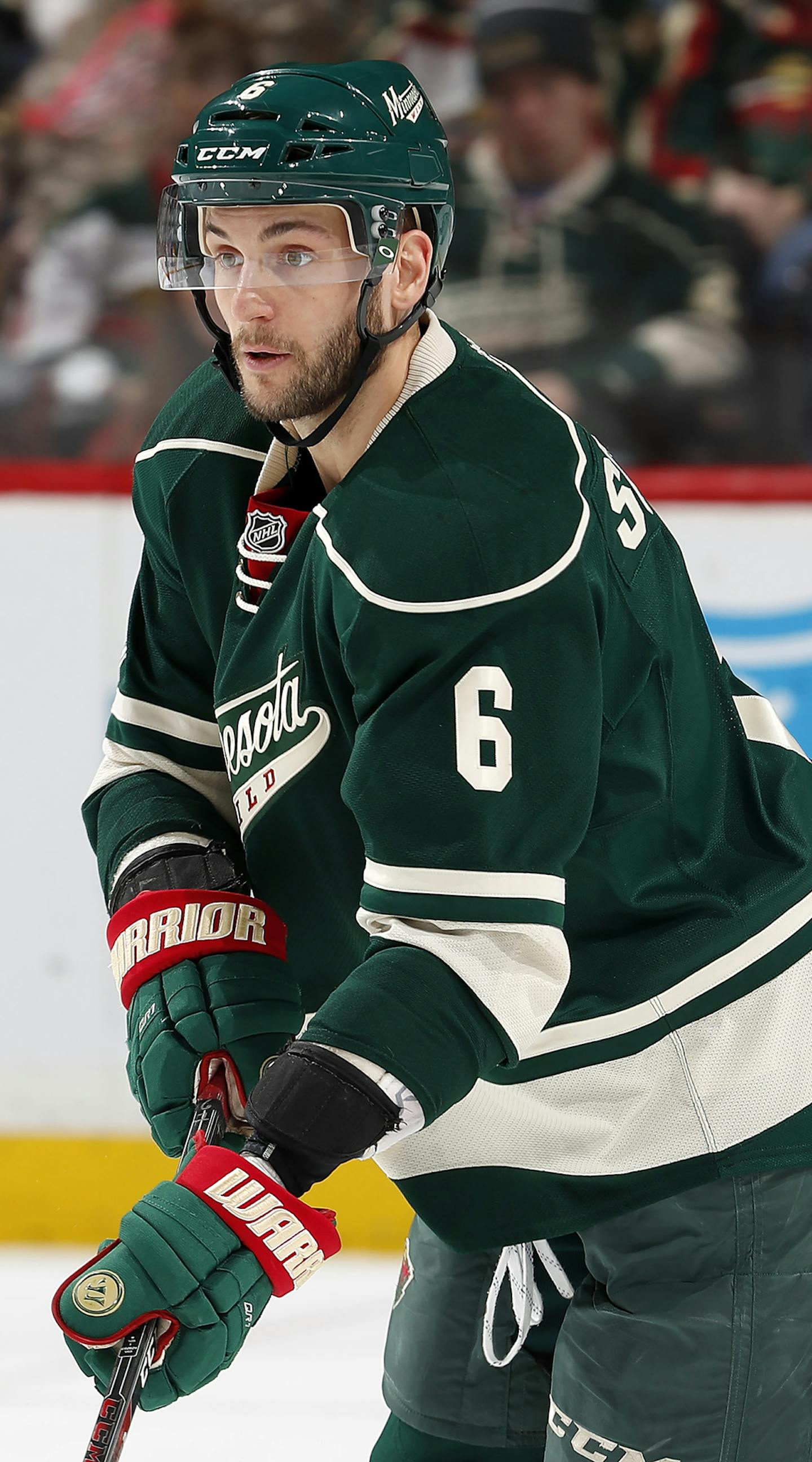 Minnesota Wild Marco Scandella (6). ] CARLOS GONZALEZ &#xef; cgonzalez@startribune.com - February 12, 2017, St. Paul, MN, Xcel Energy Center, NHL, Hockey, Detroit Red Wings at Minnesota Wild ORG XMIT: MIN1702131542012951