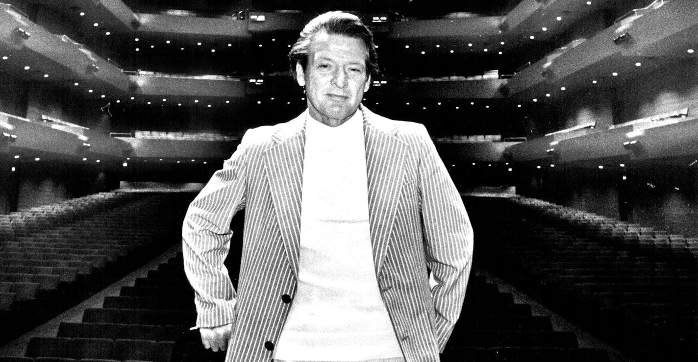 August 15, 1978 Orchestra's new director visits Twin Cities. Neville Marriner, who will direct the Minnesota beginning in 1979, is in the Twin Cities to conduct two performances this week, on Thursday and Saturday evenings at Orchestra Hall. Marriner, of England, along with two other men, will replace music director Stanislaw Skrowaczewski, who plans to resign. German conductor Klaus Tennstedt will be principal guest conductor and Leonard Slatkin, current principal guest conductor, will become a