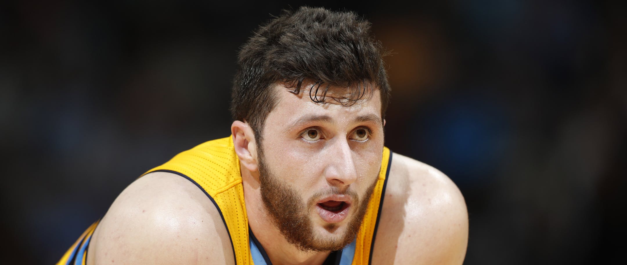 Denver Nuggets center Jusuf Nurkic (23) in the second half of an NBA basketball game Friday, Nov. 18, 2016, in Denver. The Raptors won 113-111 in overtime. (AP Photo/David Zalubowski) ORG XMIT: OTKDZ187