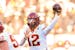 Iowa State quarterback Hunter Dekkers (12) throws a pass during an NCAA college football game Saturday, Nov. 12, 2022, in Stillwater, Okla. (AP Photo/