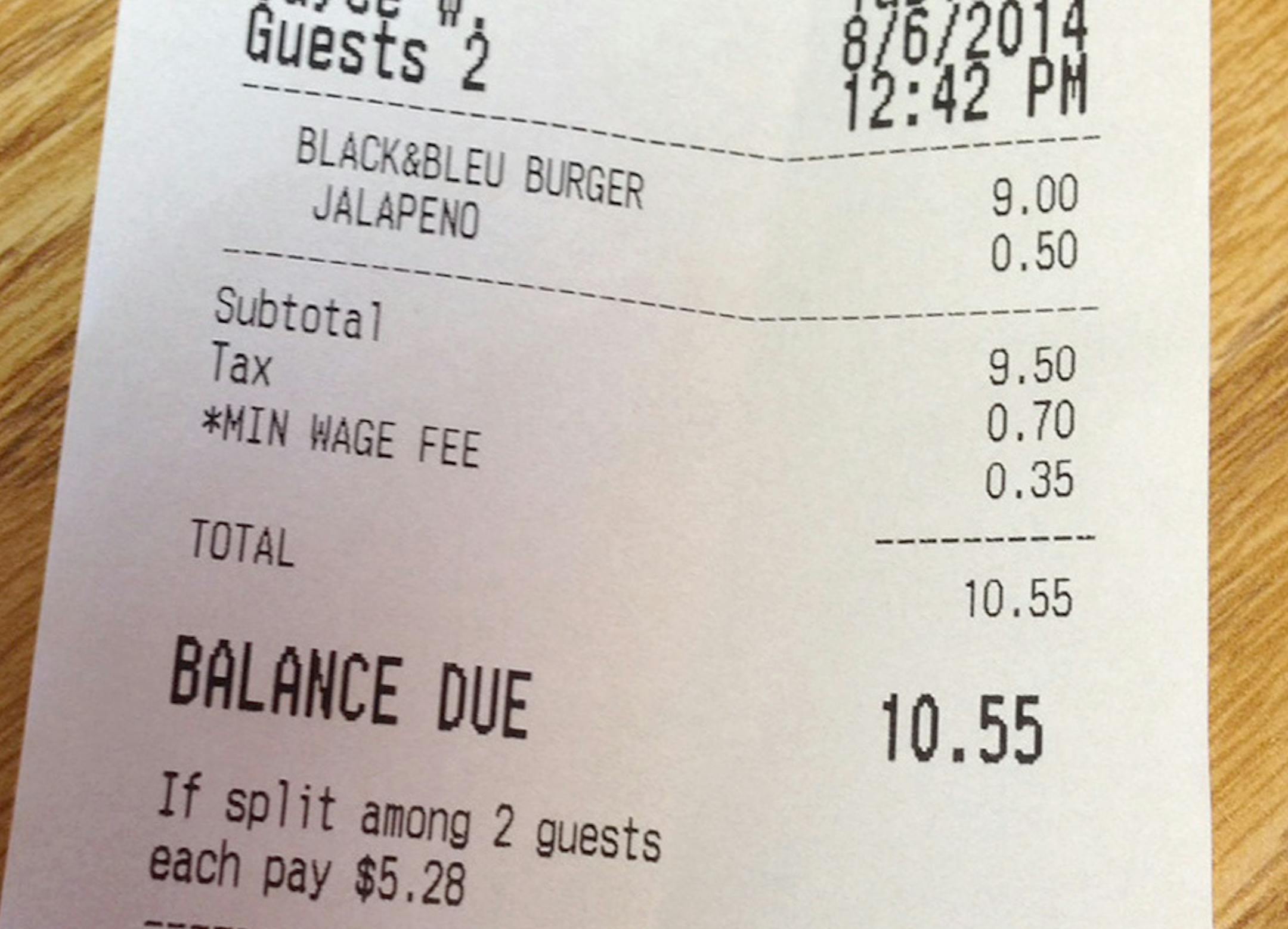A Stillwater cafe has added a "minimum wage fee" to all tabs to account for the higher minimum wage.