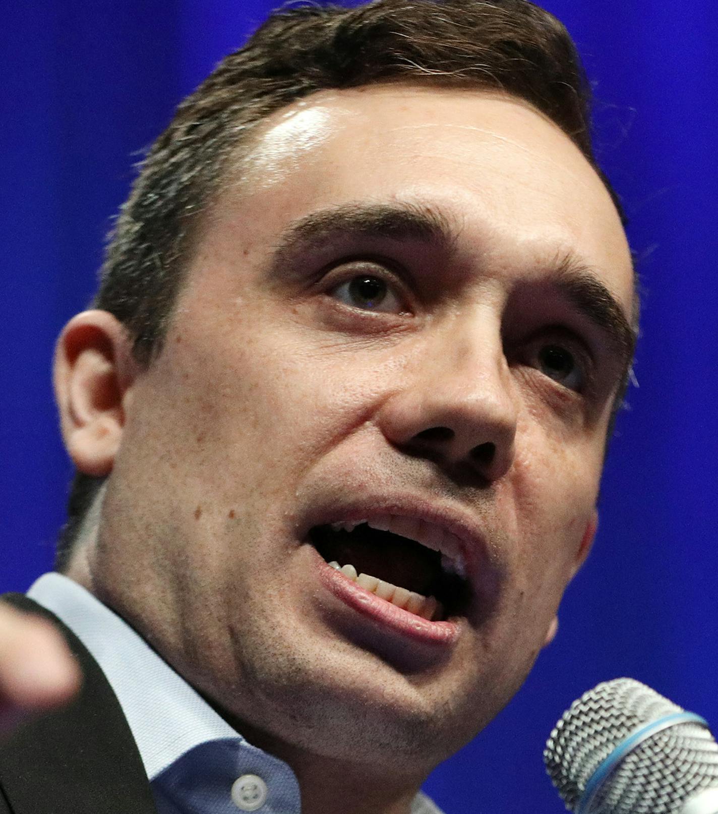 Attorney general candidate Matt Pelikan accepted the party's endorsement after Minnesota attorney general Lori Swanson withdrew Saturday morning.] ANTHONY SOUFFLE &#xef; anthony.souffle@startribune.com Democrats from around the state gathered for the second day of the DFL State Convention to choose their party's nominees Saturday, June 2, 2018 at the Mayo Civic Center in Rochester, Minn.