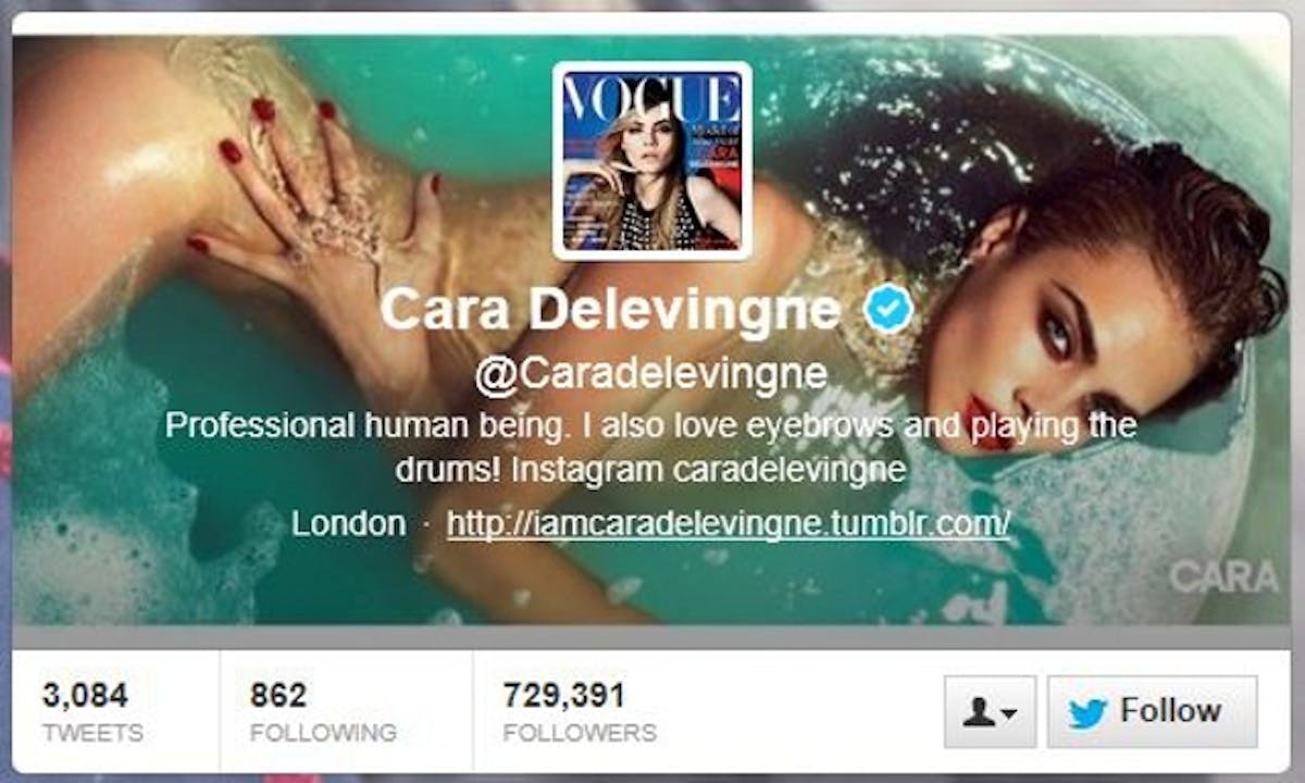 Many young women follow supermodel Cara Delevingne’s thigh gap on Twitter.