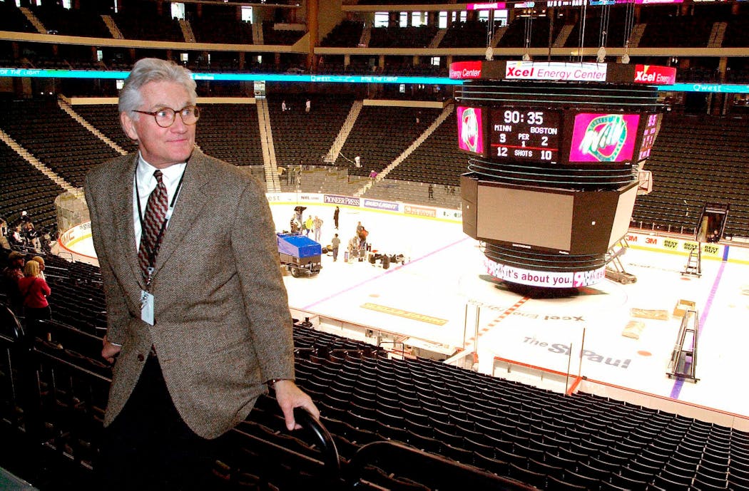 Bob Naegele, Jr., the first owner of the Wild, toured the Xcel Energy Center on Sept. 28, 2000 ahead of its opening. He would sell the team seven years later.