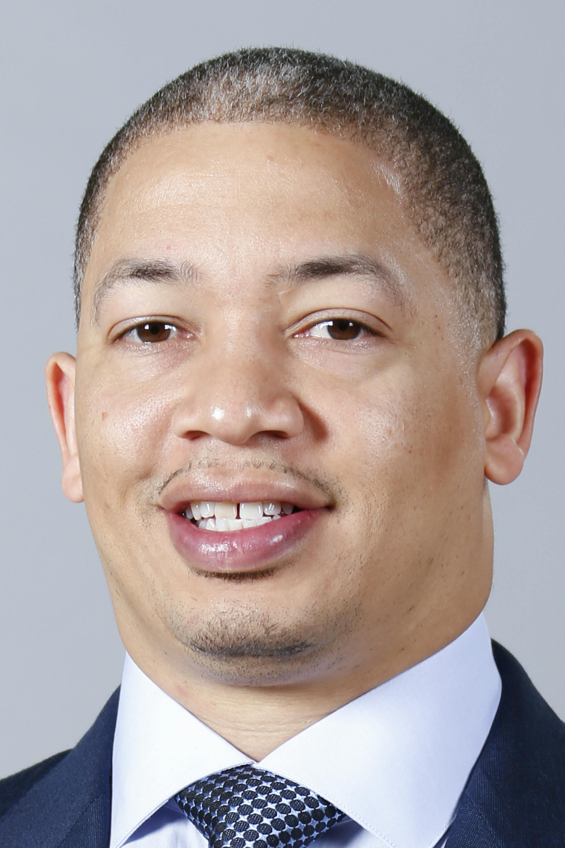 Cleveland Cavaliers head coach Tyronn Lue poses for a portrait during the NBA basketball team's media day, Monday, Sept. 24, 2018, in Independence, Ohio. (AP Photo/Ron Schwane)