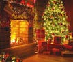 iStock
interior christmas. magic glowing tree, fireplace gifts in dark at night