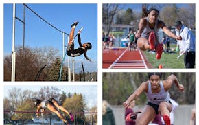 Roseville track and field athlete Jayda Wilson competes in the pole vault, 100-meter hurdles and long jump.