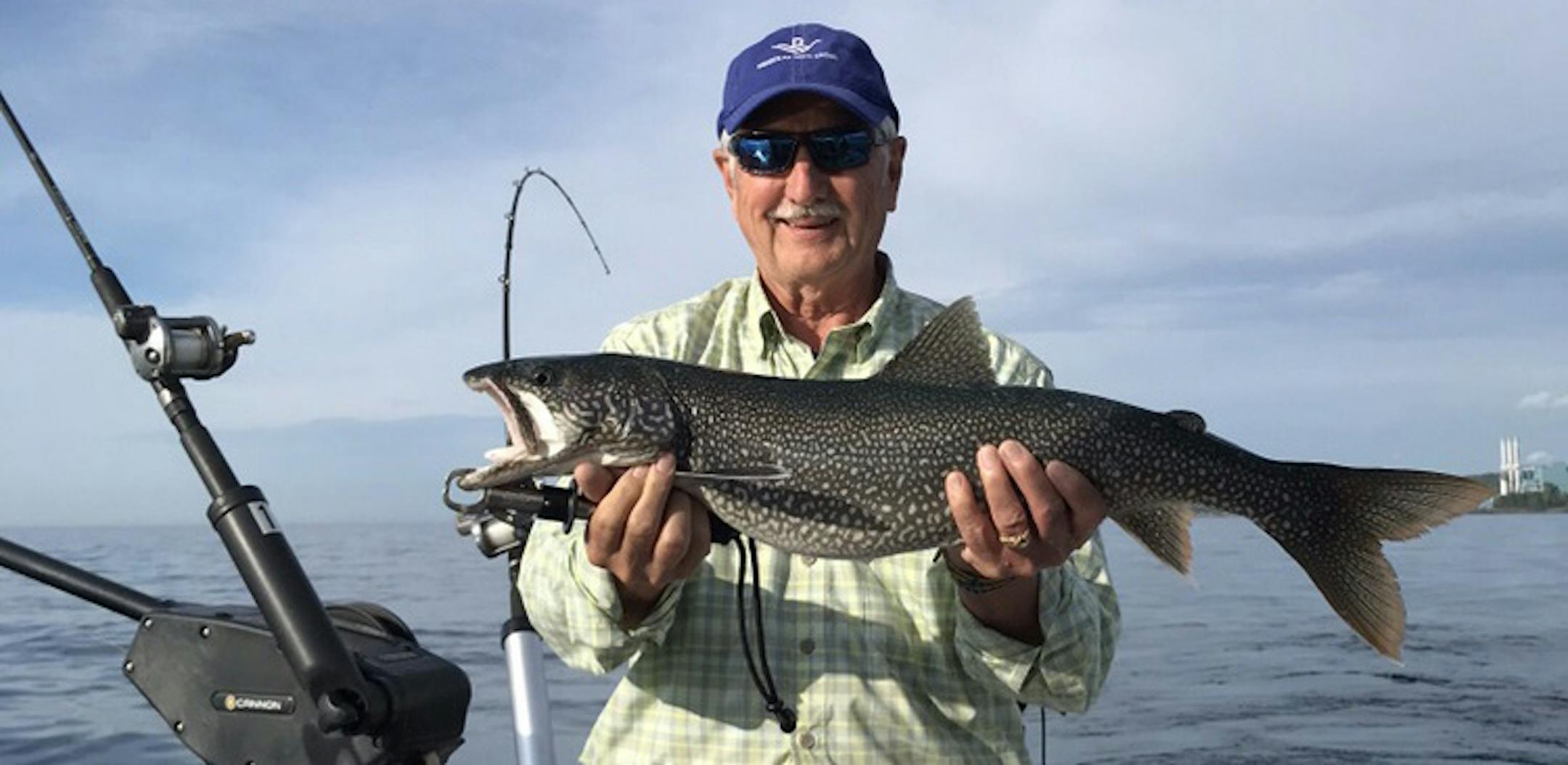 On his 75th birthday last month, Dave Anderson of Richfield caught this 12-pound, 28-inch lake trout in out of Taconite Harbor on Lake Superior. He used a spoon on a leaded line in 250 feet of water. Two hours later, he caught a 22-pound, 37-inch lake trout.