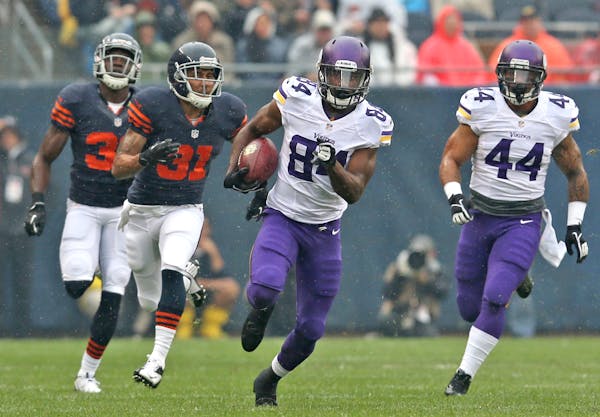 Vikings wide receiver Cordarrelle Patterson returned the opening kick-off for a 105-yard touchdown on Sunday.