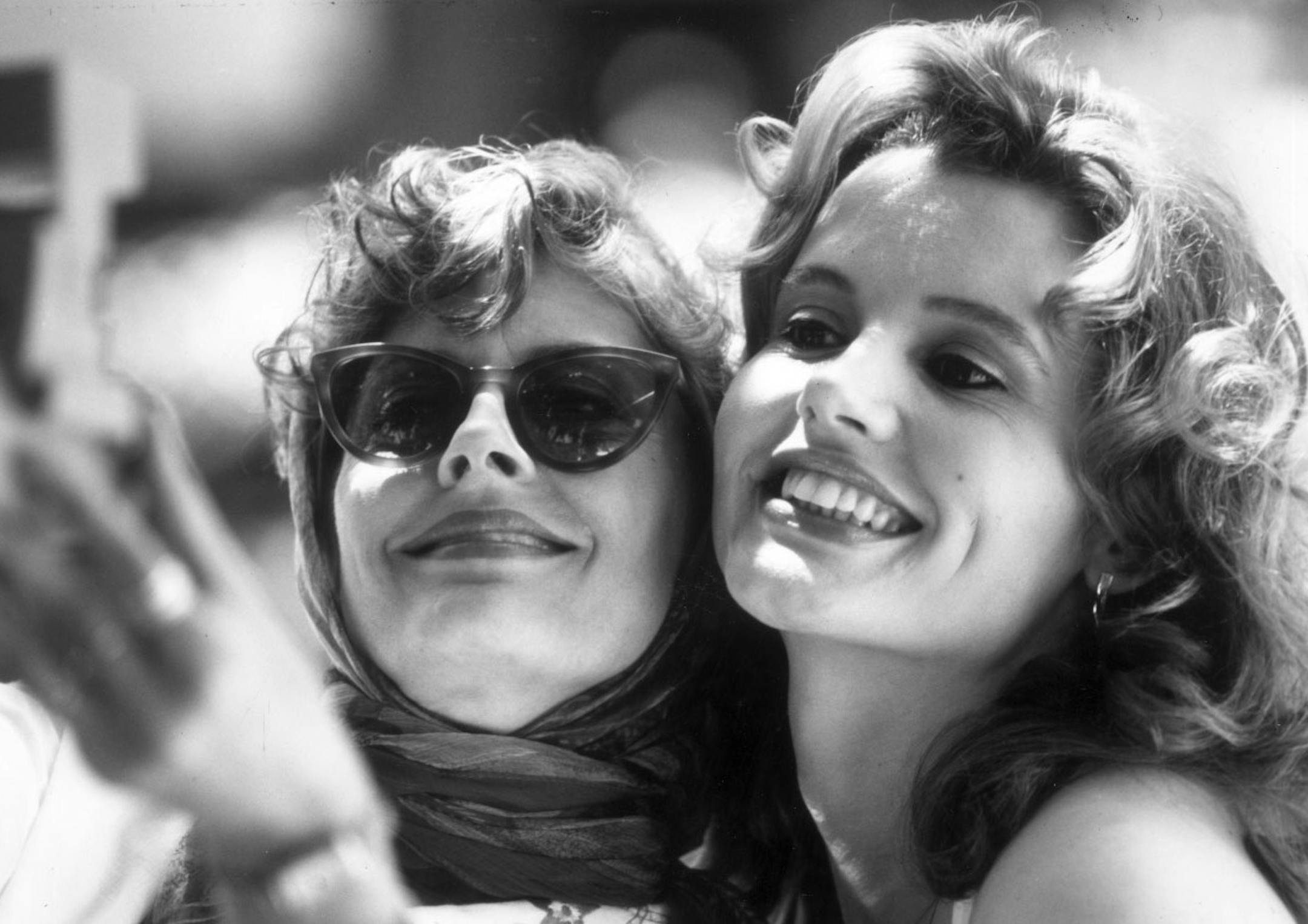 Susan Sarandon (left) and Geena Davis (right) in the 1991 movie "Thelma & Louise."