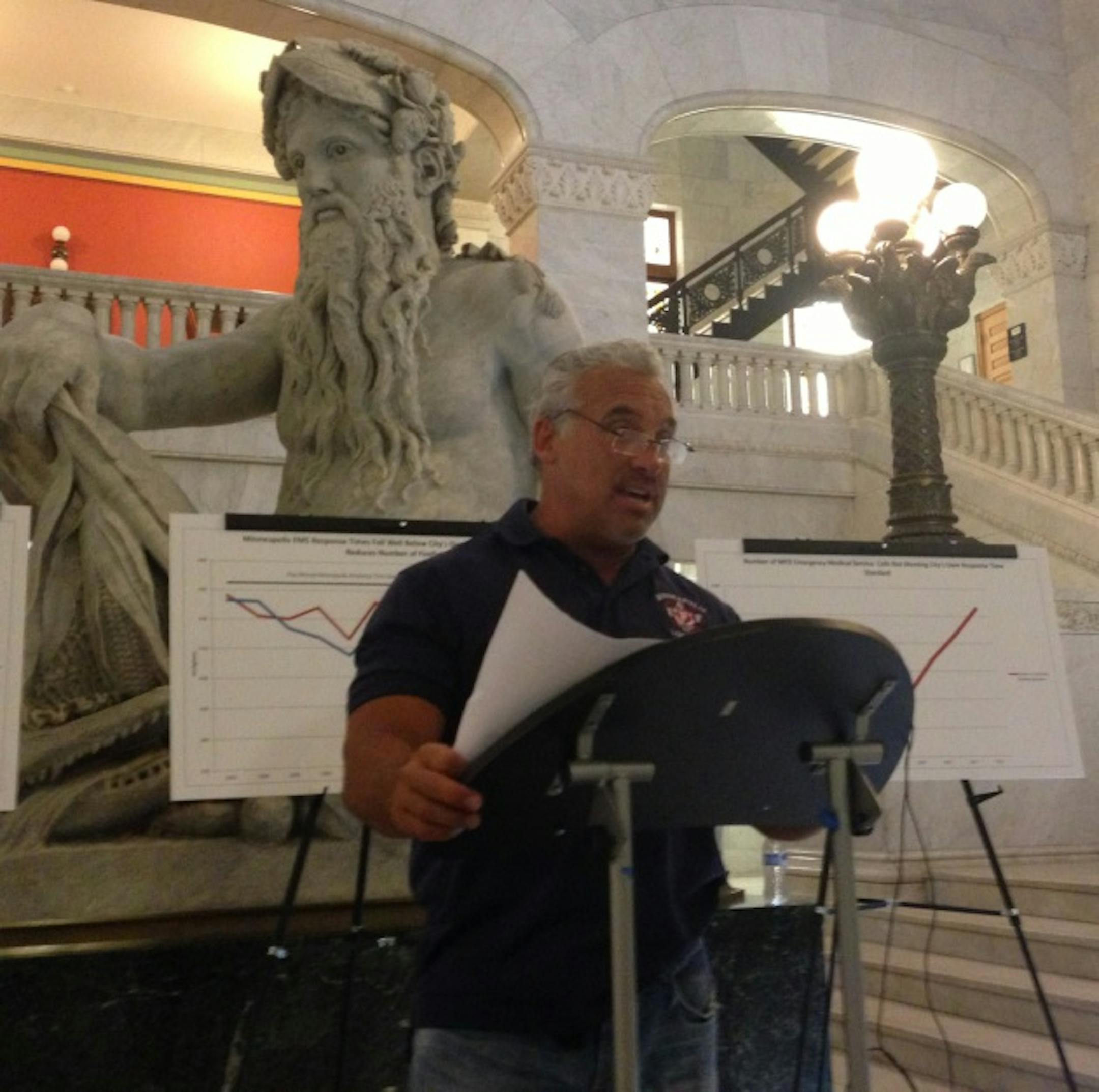 Mark Lakosky speaks at City Hall Wednesday