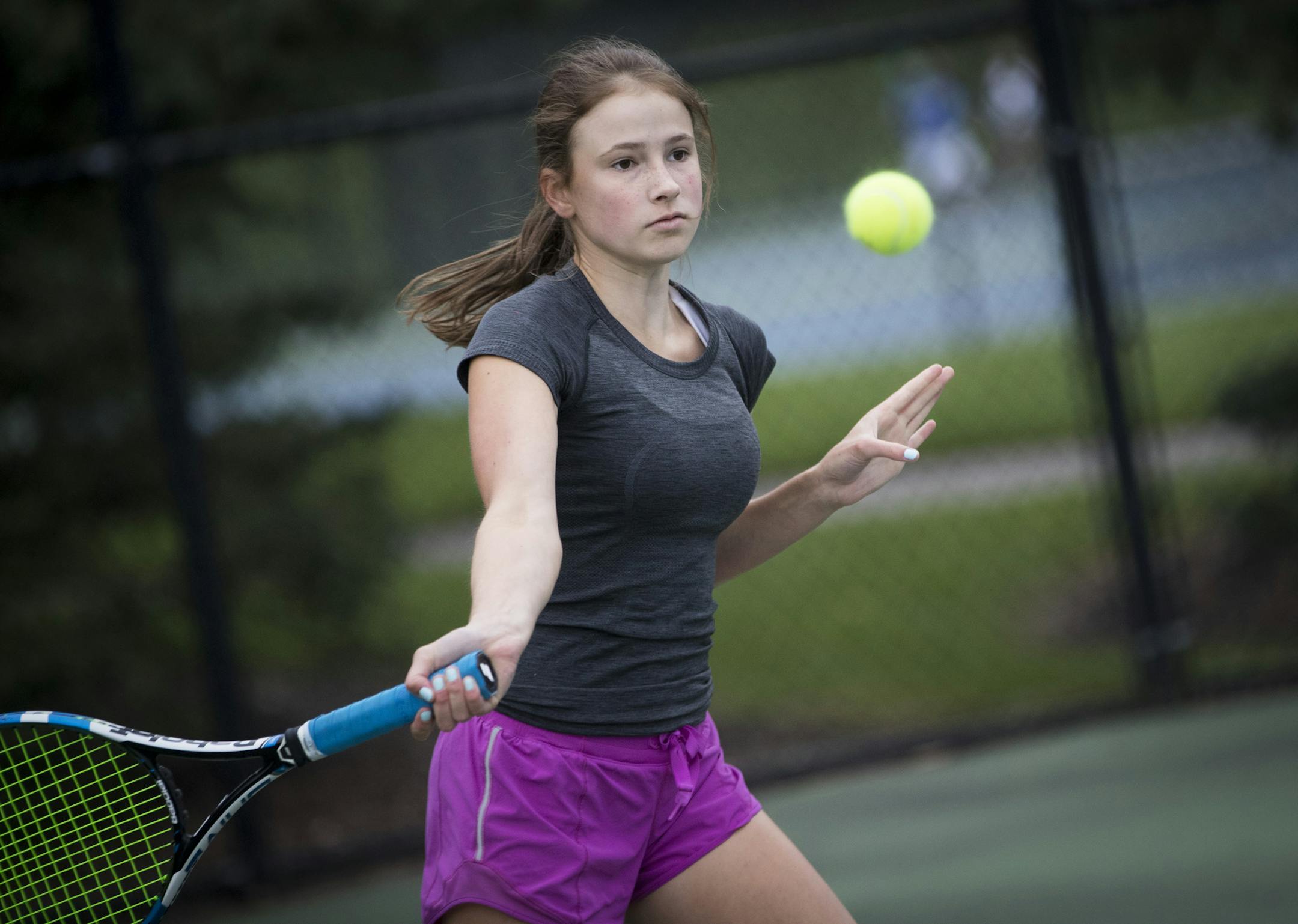 Lauren Ferg hit the ball during the first day of practice at Northview Park.