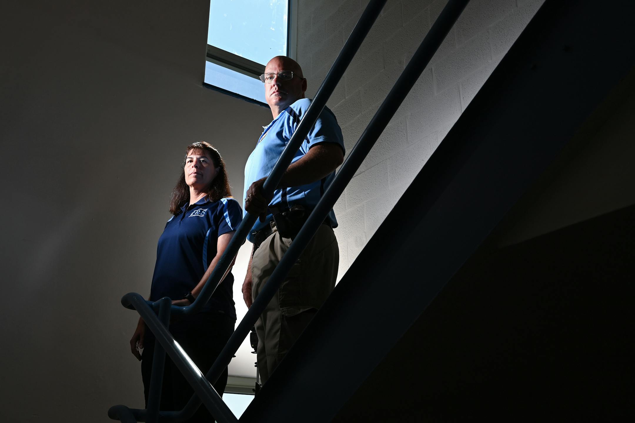 After Cheryl Rogers's son twice attempted suicide on the bridge, Jennifer Corbin, Lt. Steven Thomas and others at Anne Arundel County Crisis Response began visiting him weekly to try to help. MUST CREDIT: Washington Post photo by Matt McClain.