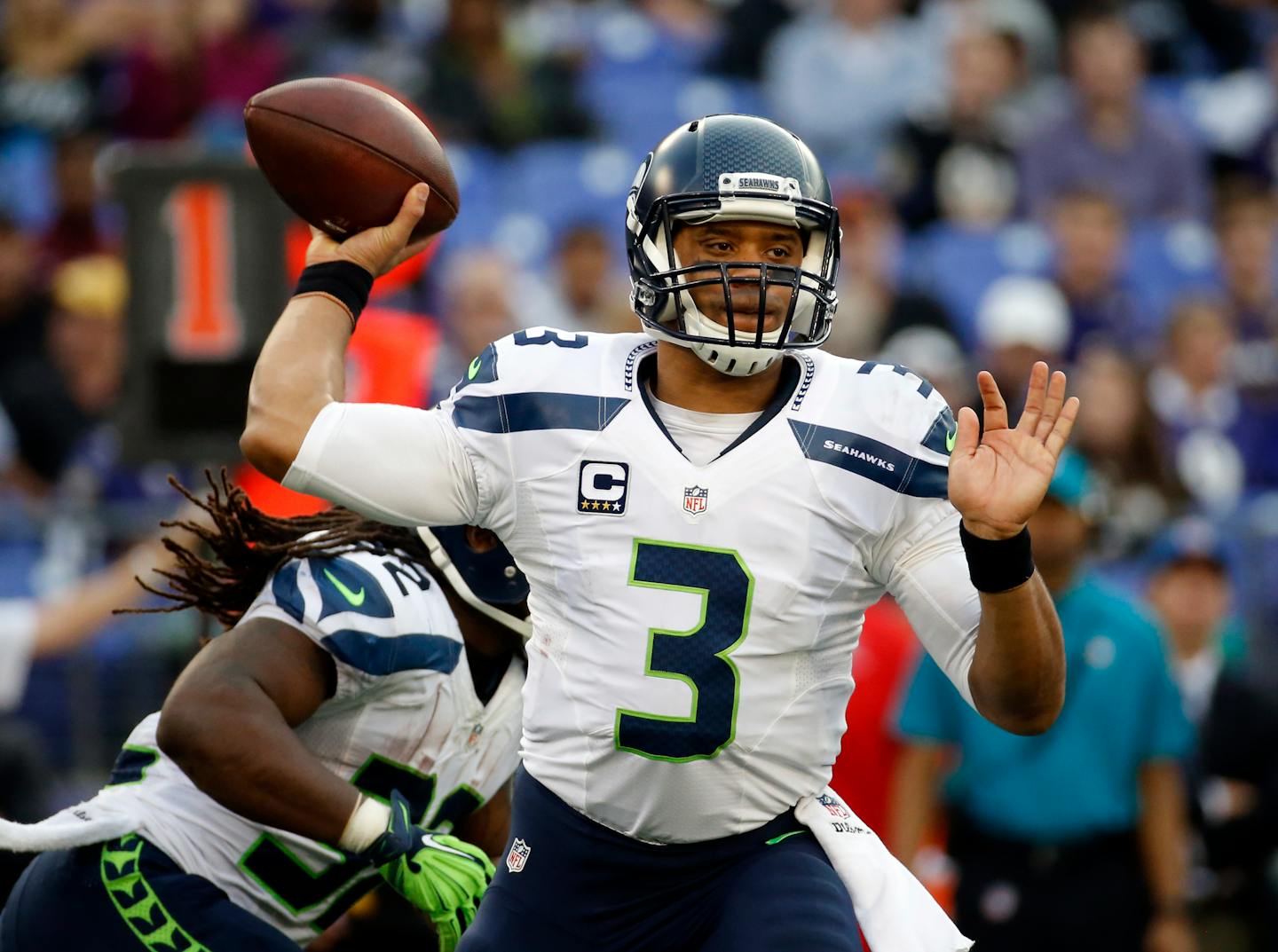 In his fourth year, Russell Wilson broke Seattle&#x2019;s single-season records for yards passing (4,024) and touchdowns (34).